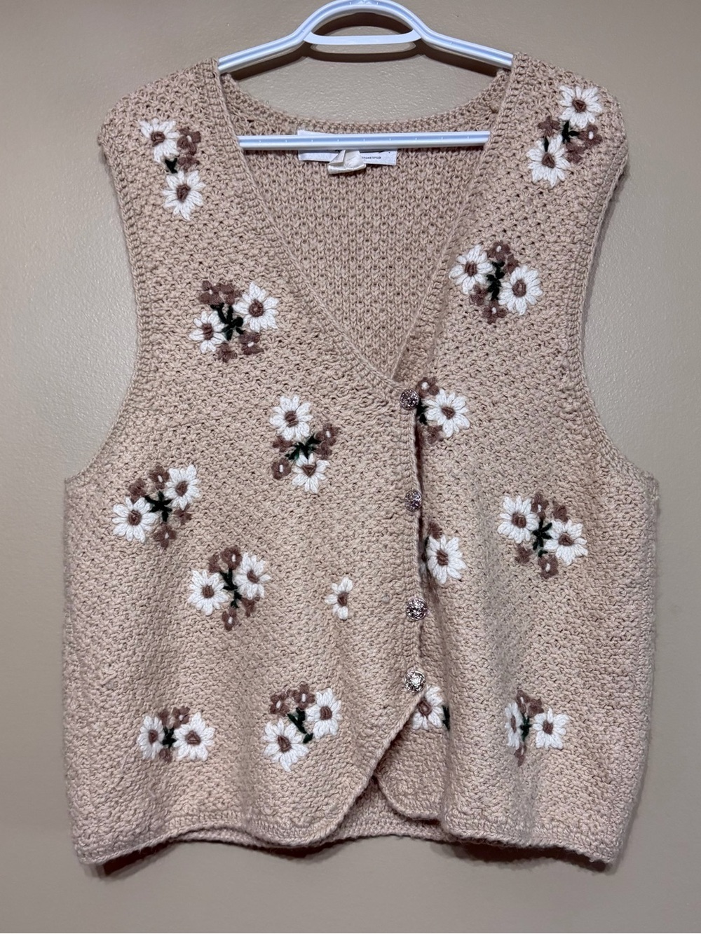 Vintage 90’s Cottagecore Floral Knit Vest